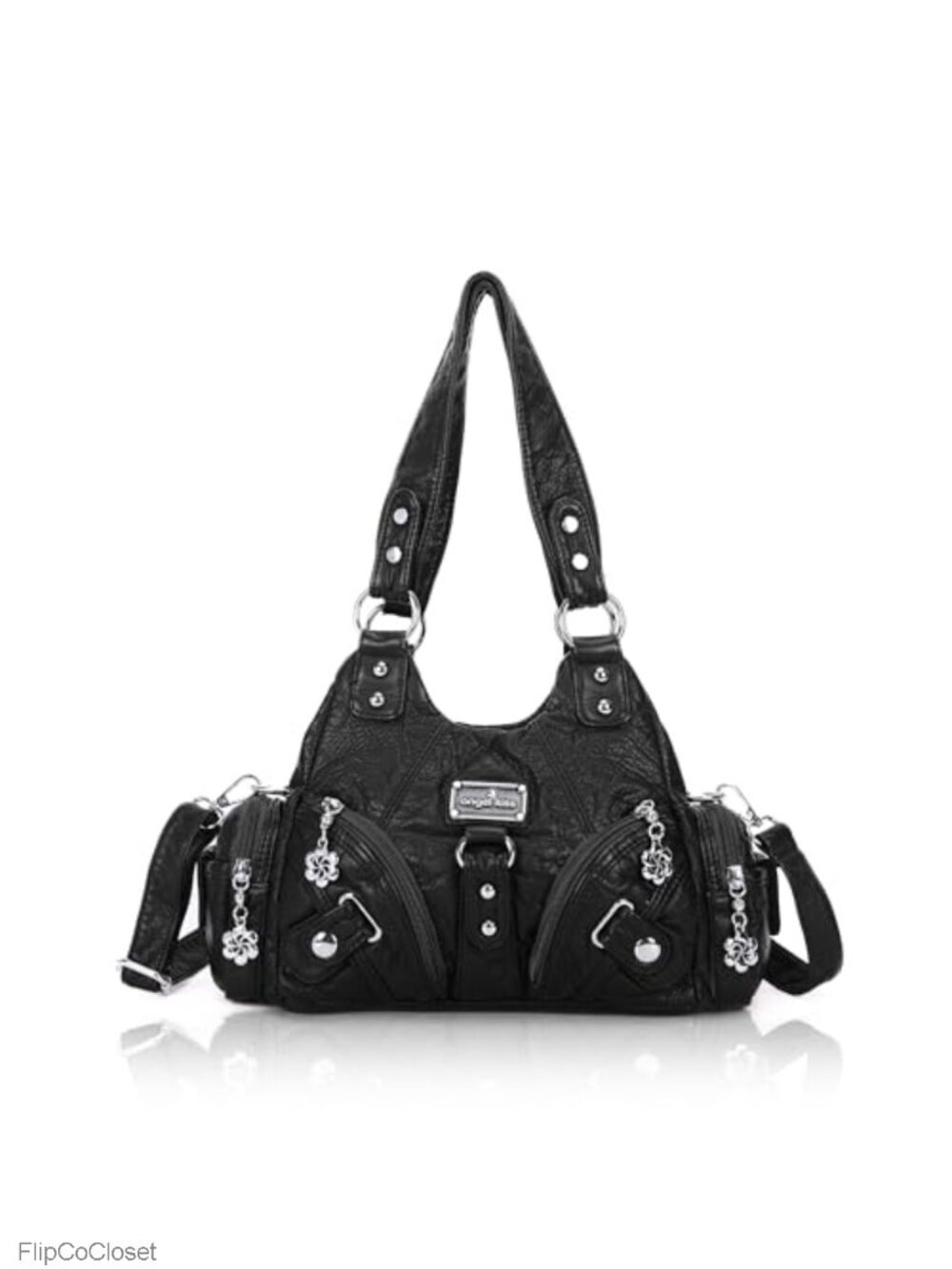 Women's Hobo Shoulder Bag Vegan Leather Multi-Pocket Tote Crossbody